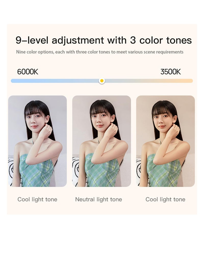 TYCOM Selfie Light with Tripod Stand 14 inch (33 * 22cm), Selfie Ring Light for Phone with Battery, LED Rectangular Light for Vlog, Social Media, Video Calls (Rectangular Black 170cm) - Image 4