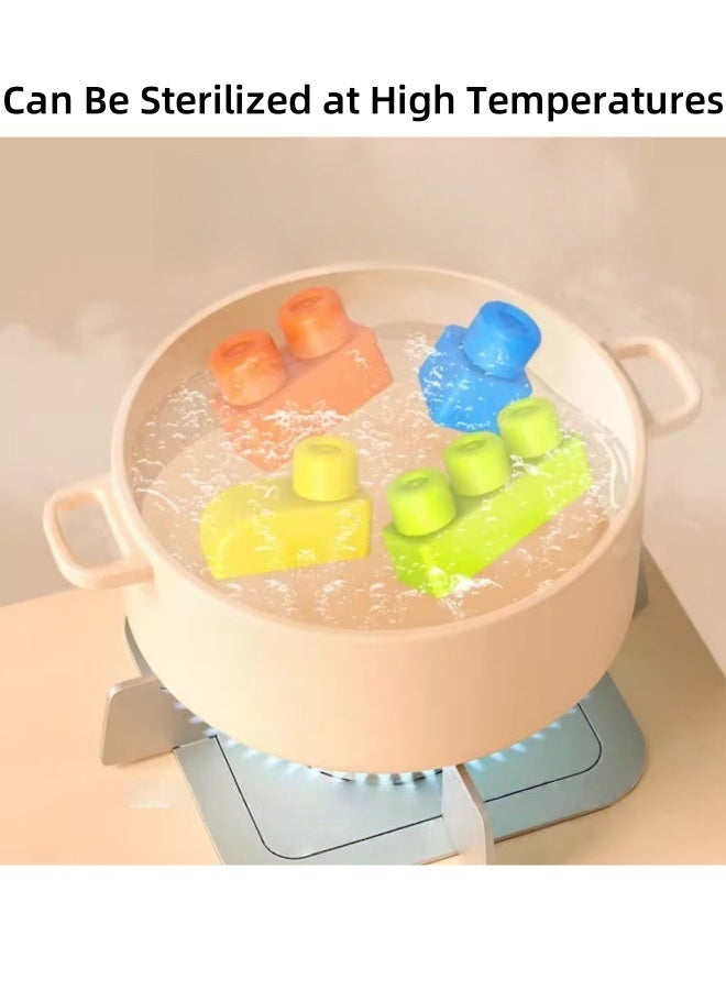 MLADEN 50pcs Soft Rubber Building Block with Storage Box Early Educational Toy Baby Teething Toy, Can Be Boiled And Bitten, and Build a Preschool Education Sensory Stacking Rock,Suitable for Baby 1-3 Years Old Blocks Toy,Montessori Sensory Early Educational Toy for Children - Image 3