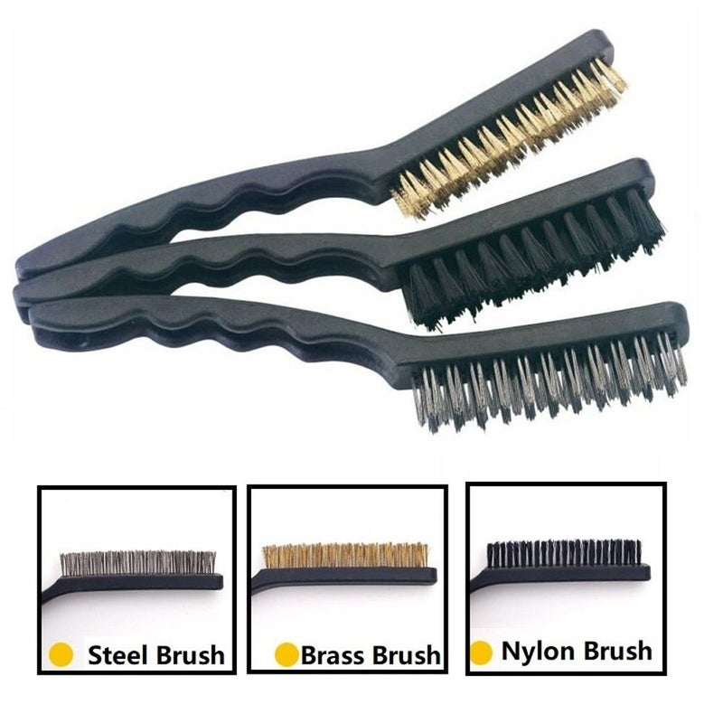 Set Of Wire Brushes For Rust And Paint Removal Designed For Cleaning And Polishing Metal, Plastic, Upholstery, And Car Interiors Featuring Nylon And Steel Bristles Suitable For Home Garden And Workshop Applications - Image 2