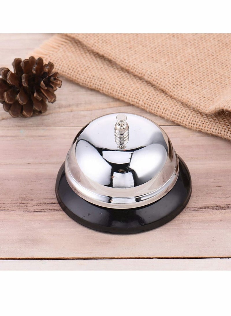 Reception Call Bell, Service Bell with Metal Anti-Rust Construction, Chrome Finish, Ringing, Durable, Desk for Schools, Restaurants, Areas, Hospitals, Warehouses, 2 Packs