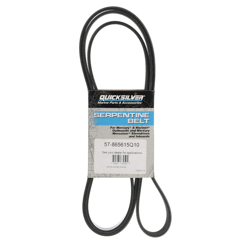 Quicksilver 865615Q10 Serpentine Belt 2195 mm Long for MerCruiser 2001 and Newer MIE Engines with Closed Cooling and 425inch Idler Pulley