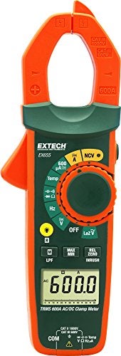 Extech EX655600A True RMS ACDC Clamp Meter with NonContact Voltage Detection NCV