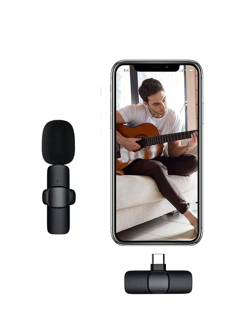 Wireless Lavalier Microphone for Type-C, Plug & Play Lapel Clip-on Mini Mic for gaming Video Recording - Noise Reduction Bluetooth  - Image 1