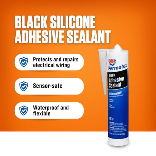 Permatex 81173-12PK Black Silicone Adhesive Sealant, 12.9 oz. (Pack of 12) - Image 2