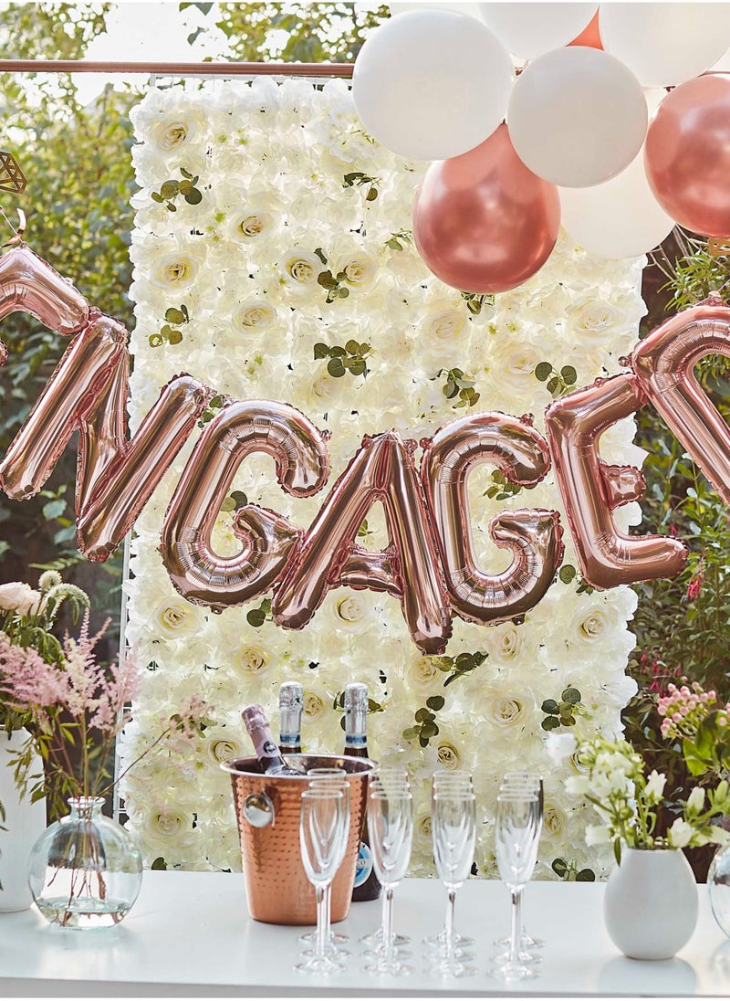 Ginger Ray Balloon Bunting - Engaged with Tassels & Rings - Rose Gold - Image 1