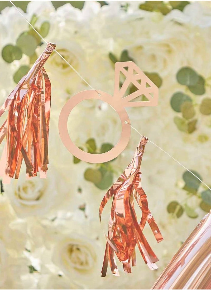 Ginger Ray Balloon Bunting - Engaged with Tassels & Rings - Rose Gold - Image 2