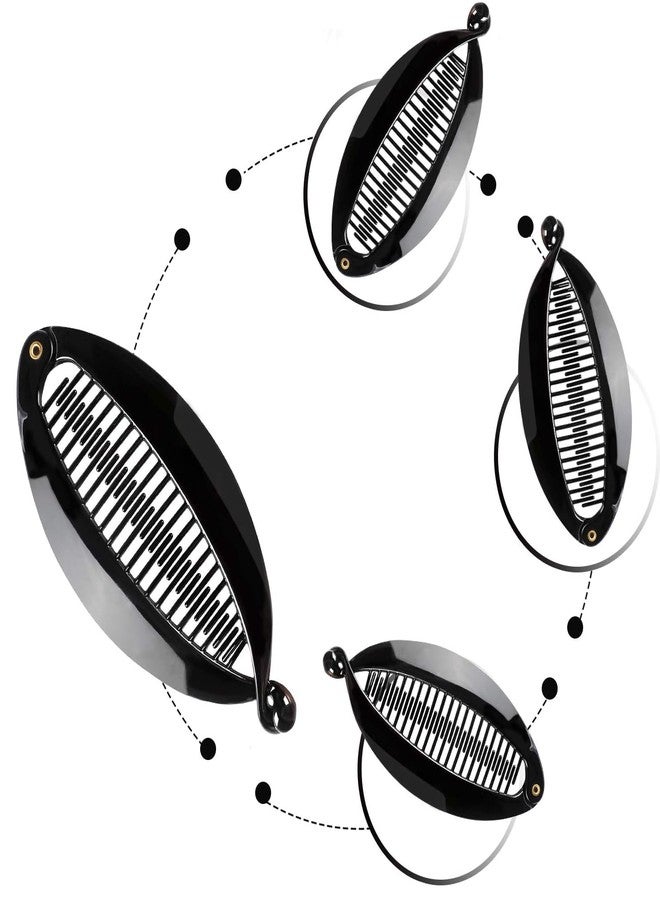 AKADO Fish Shape Hair Claw Clips Banana Clips Barrettes Hairpins Hair Accessories Flexible Ponytail Holder Interlocking Hair Styling Clips Black 3 Pieces (Fish Shape Hair) - Image 4