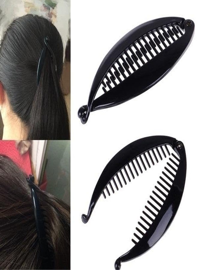 AKADO Fish Shape Hair Claw Clips Banana Clips Barrettes Hairpins Hair Accessories Flexible Ponytail Holder Interlocking Hair Styling Clips Black 3 Pieces (Fish Shape Hair) - Image 3
