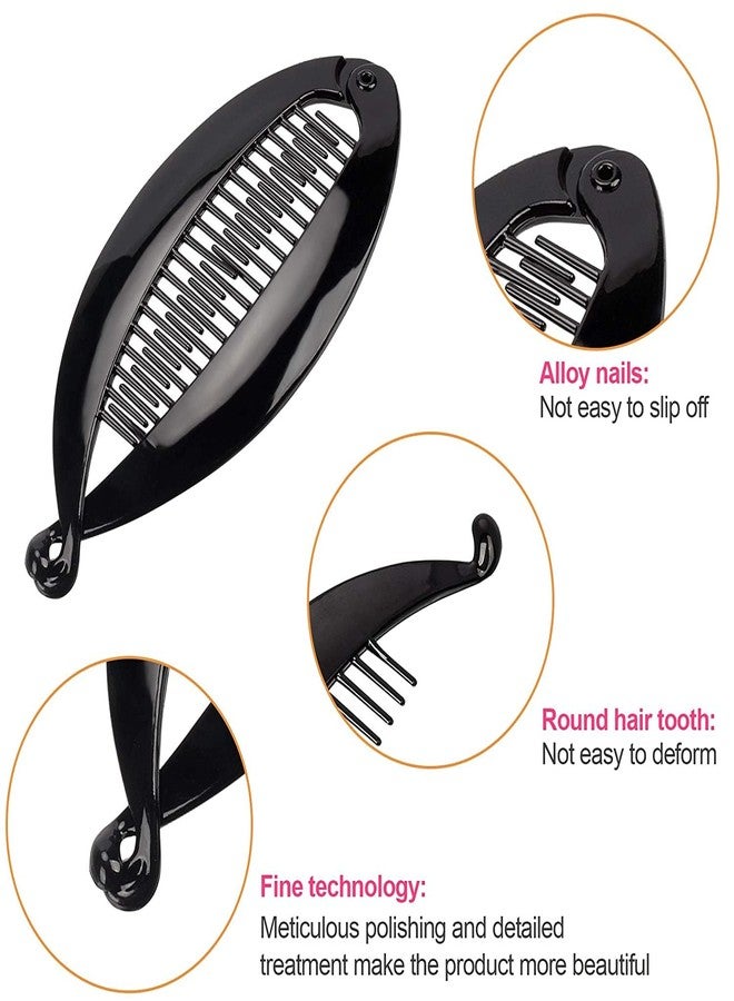 AKADO Fish Shape Hair Claw Clips Banana Clips Barrettes Hairpins Hair Accessories Flexible Ponytail Holder Interlocking Hair Styling Clips Black 3 Pieces (Fish Shape Hair) - Image 5