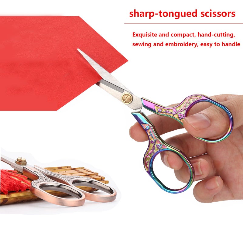 YVAOG Small Sewing Scissors Sharp Embroidery Crochet Scissors, 2 Piece crochet accessories Yarn fabric scissors for Needlework Arts & Crafts DIY Tools - Image 4