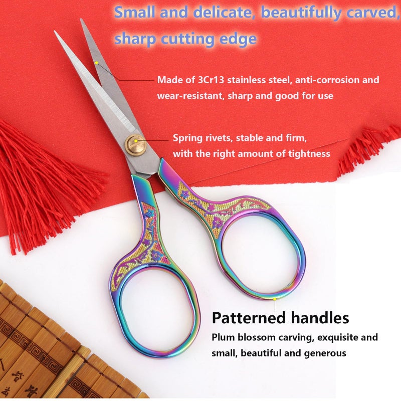 YVAOG Small Sewing Scissors Sharp Embroidery Crochet Scissors, 2 Piece crochet accessories Yarn fabric scissors for Needlework Arts & Crafts DIY Tools - Image 2