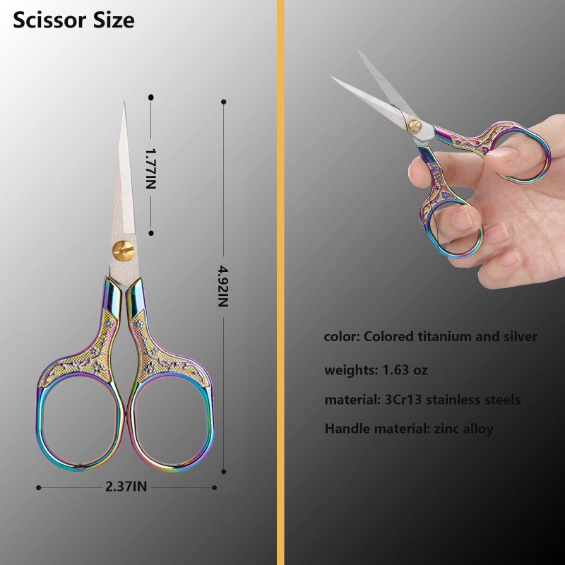 YVAOG Small Sewing Scissors Sharp Embroidery Crochet Scissors, 2 Piece crochet accessories Yarn fabric scissors for Needlework Arts & Crafts DIY Tools - Image 3