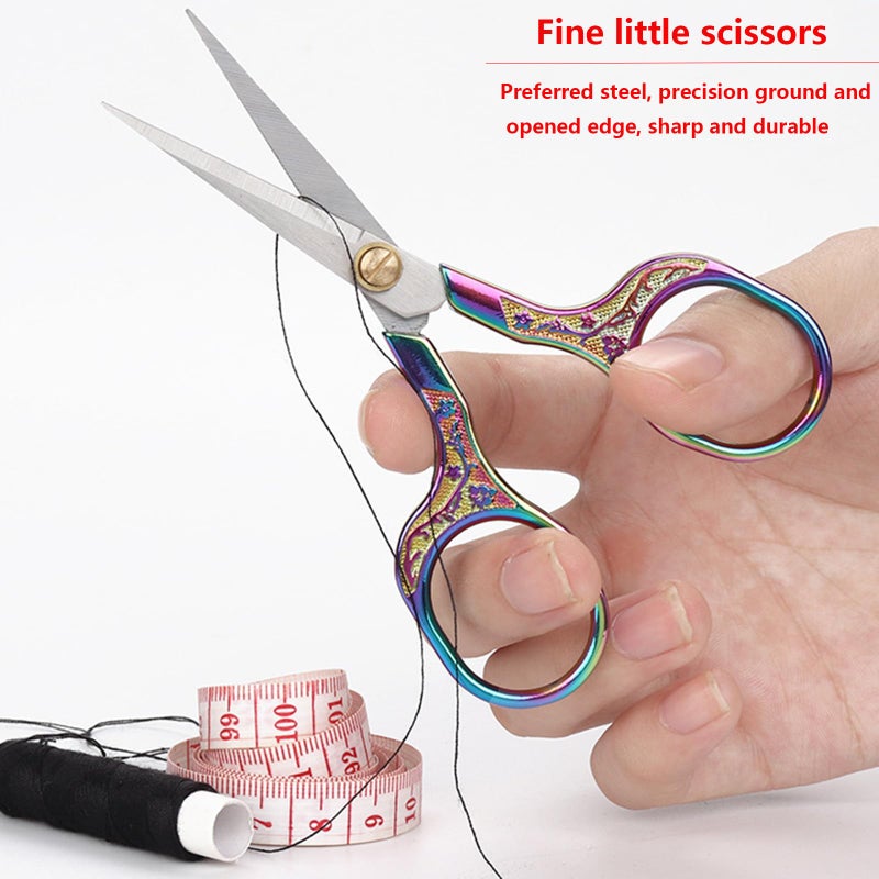 YVAOG Small Sewing Scissors Sharp Embroidery Crochet Scissors, 2 Piece crochet accessories Yarn fabric scissors for Needlework Arts & Crafts DIY Tools - Image 5