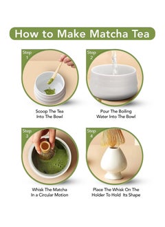 Jinou Matcha Set Made With Natural Bamboo And Premium Quality Ceramic – Matcha Whisk For Mixing The Matcha Tea (WHITE)  - Image 3