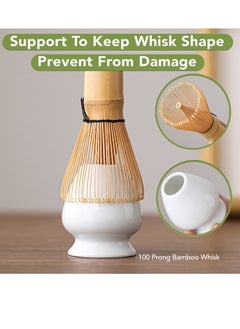 Jinou Matcha Set Made With Natural Bamboo And Premium Quality Ceramic – Matcha Whisk For Mixing The Matcha Tea (WHITE)  - Image 5