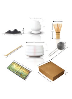 Jinou Matcha Set Made With Natural Bamboo And Premium Quality Ceramic – Matcha Whisk For Mixing The Matcha Tea (WHITE)  - Image 2