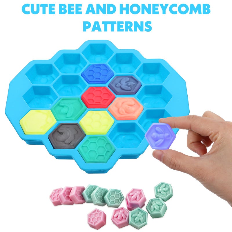 LLOUSSAK Versatile Honey Comb Silicone Mold, 19 Cavity Bee Silicone Mold for Baking, Reusable Non-Stick Gummy Molds for Candy, Chocolate, Jelly, Ice Cube - Image 4