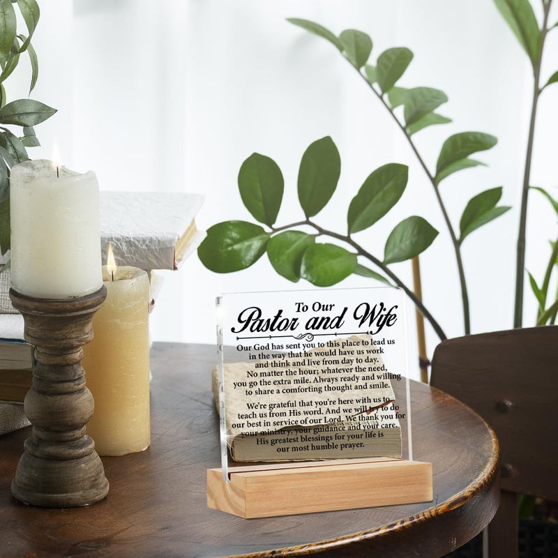 ZOSAN Pastor & Wife Appreciation Gifts - Clear Desk Decorative Sign - Acrylic Decor - Image 5