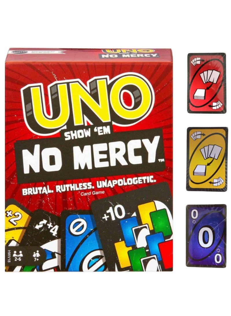 UNO No Mercy 168 بطاقة Show em No Mercy UNO Cards ONO Family Game ألعاب عائلية عالية الجودة UNO بطاقات رحمة UNO عالية الجودة، ممتعة للعائلة والأطفال والكبار ليلاً. - Image 1