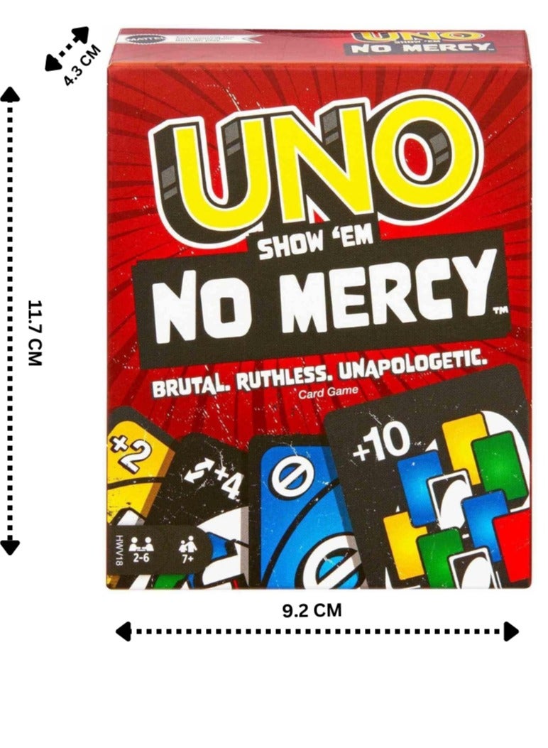 UNO No Mercy 168 بطاقة Show em No Mercy UNO Cards ONO Family Game ألعاب عائلية عالية الجودة UNO بطاقات رحمة UNO عالية الجودة، ممتعة للعائلة والأطفال والكبار ليلاً. - Image 2