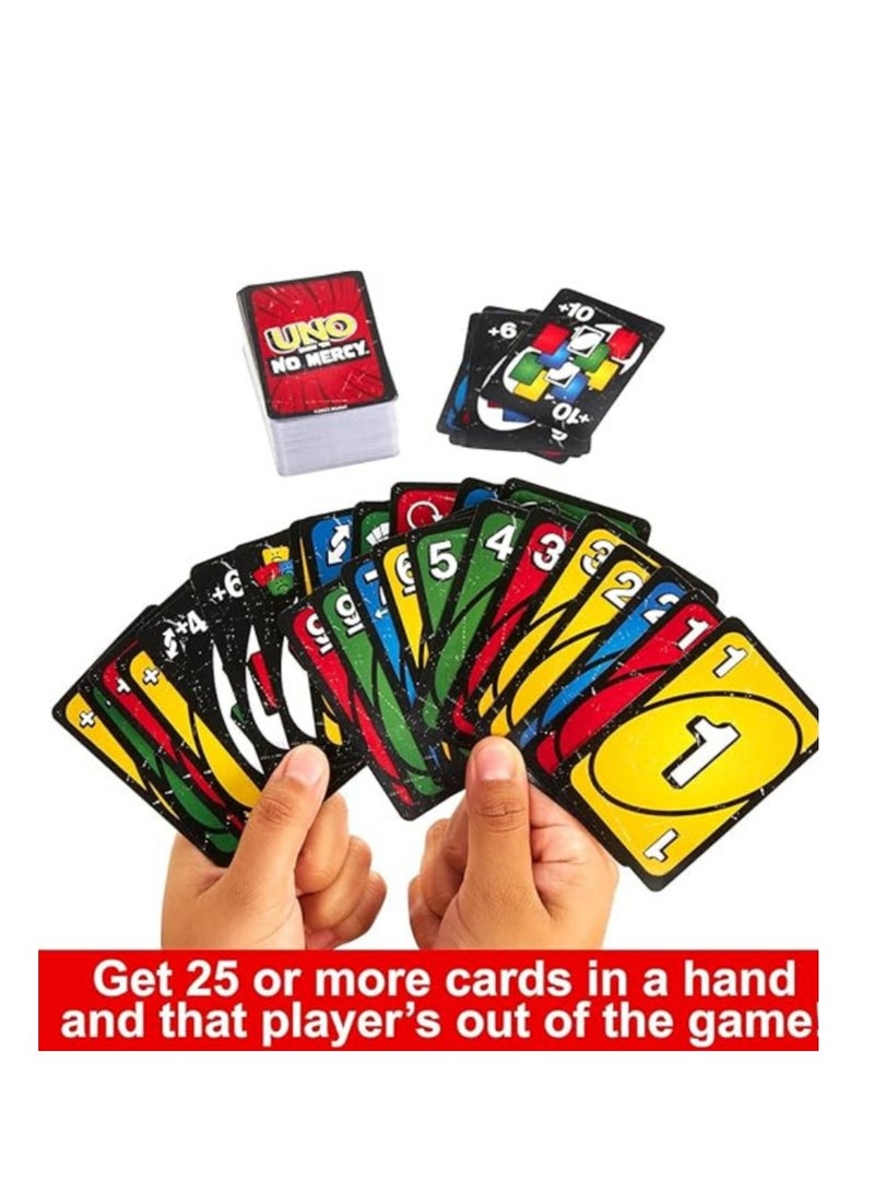 UNO No Mercy 168 بطاقة Show em No Mercy UNO Cards ONO Family Game ألعاب عائلية عالية الجودة UNO بطاقات رحمة UNO عالية الجودة، ممتعة للعائلة والأطفال والكبار ليلاً. - Image 3