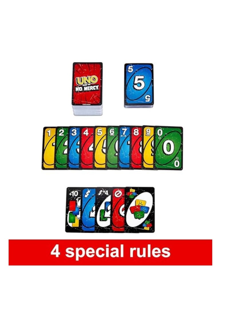 UNO No Mercy 168 بطاقة Show em No Mercy UNO Cards ONO Family Game ألعاب عائلية عالية الجودة UNO بطاقات رحمة UNO عالية الجودة، ممتعة للعائلة والأطفال والكبار ليلاً. - Image 4