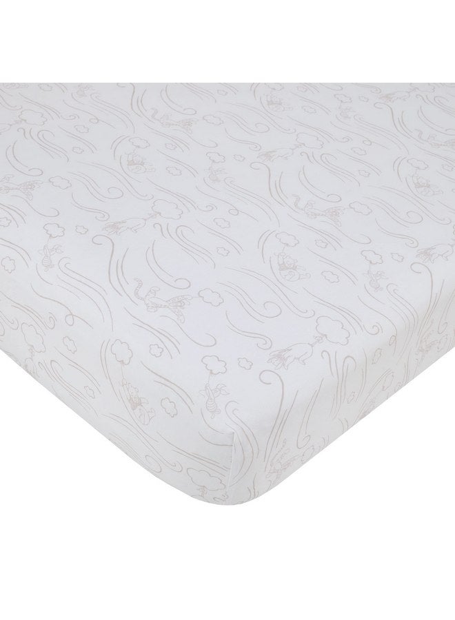 NoJo Disney Winnie The Pooh - Blustery Day Grey and White Clouds with Piglet, Tigger and Eeyore 3 Piece Nursery Crib Bedding Set - Comforter, Fitted Crib Sheet and Crib Skirt  - Image 3
