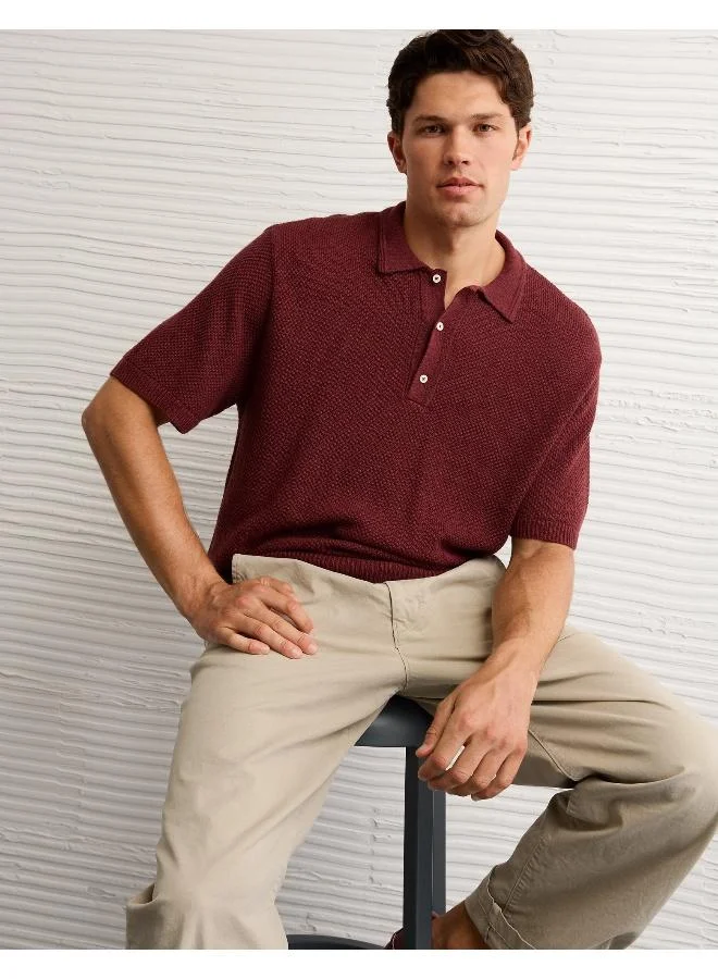 American Eagle AE Pique Sweater Polo Shirt