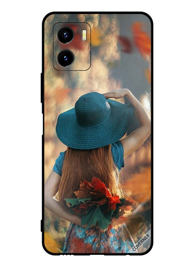 Covernex Protective Case Cover For vivo Y15s Hat Girl Hiding Love And Leaves - Image 1