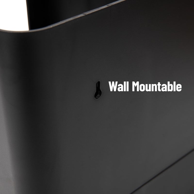 Mind Reader 6 Compartment Upright Breakroom Coffee Condiment and Cup Storage Organizer, Black - Image 4