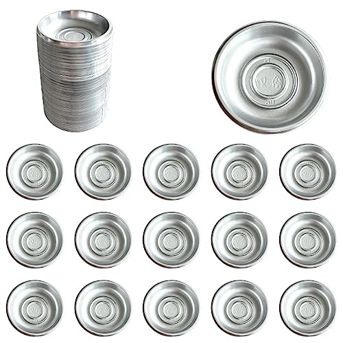Xanadued 100 Pcs Plastic Disposable Sauce Dishes, Dipping Soy Sauce Seasoning Plate Bowls, Mini Condiment Appetizer Tray for Sushi Soy Mustard Vinegar Ketchup BBQ, Silver Circular - Image 1