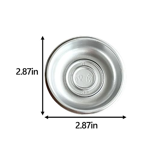 Xanadued 100 Pcs Plastic Disposable Sauce Dishes, Dipping Soy Sauce Seasoning Plate Bowls, Mini Condiment Appetizer Tray for Sushi Soy Mustard Vinegar Ketchup BBQ, Silver Circular - Image 2