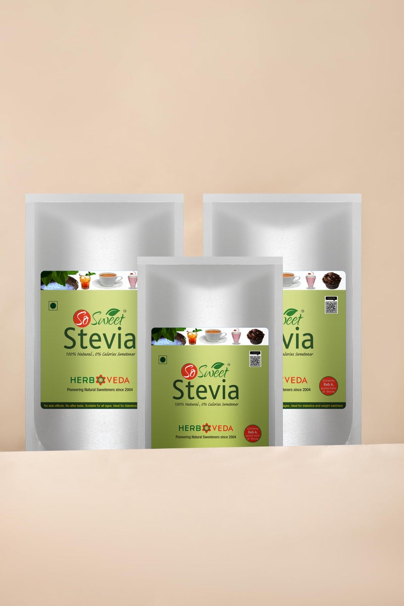So Sweet Stevia Powder & Xylitol Sugar-Free Natural Zero-Calorie Sweetener, 250g Each, Diabetic-Friendly, Ideal for Baking, Cooking, and Sweetening Beverages (Pack of 1) - Image 4