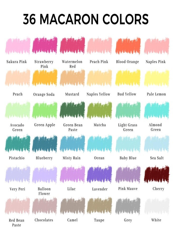 Artecho Macaron Oil Pastels Set of 36 Colors, Soft Oil Pastels for Art Painting, Drawing, Blending (10 x 70 mm) - Image 2