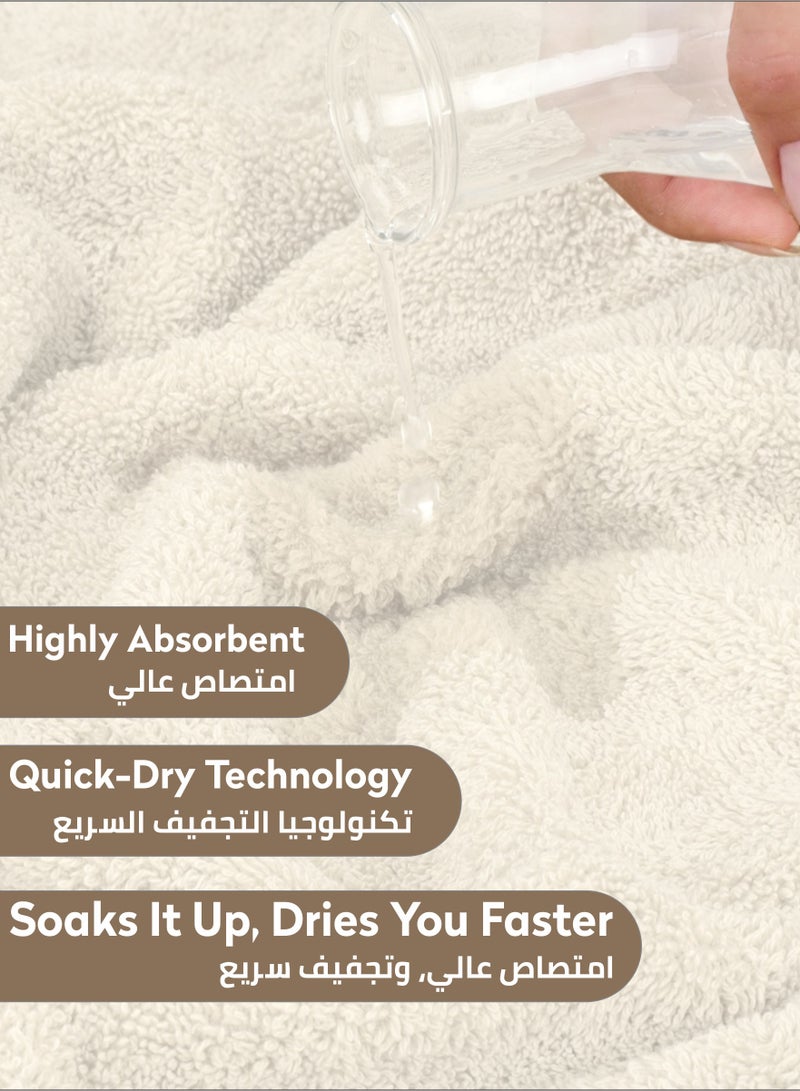 دوناتيلا قسط 100 ٪ بتمشيط القطن 2-قطع حمام ورقة مجموعة (85 س 172 سم) 600 غسم منشفة كبيرة ، ماصة للغاية ، سريعة الجافة ، أفضل منشفة للحمام ، سبا وفندق ، كريم - Image 4