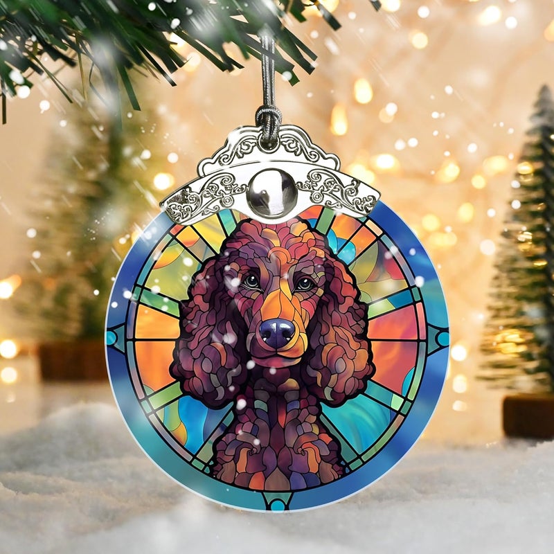 Jocidea Christmas Ornament, Poodle Christmas Decor, Poodle Ornaments for Christmas Tree, Stained Glass Ornament, Poodle Gifts, Holiday Decorations and Xmas Gifts Ideas - Image 5