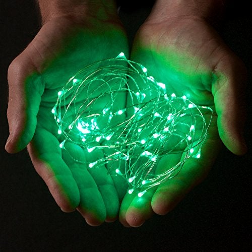 RTGS 2 Sets 20 LEDs Green Color String Lights Silver Wire Indoor and Outdoor 6.5 Feet Firefly Starry Fairy Lights Battery Powered for DIY, Christmas, Holidays, Party, Bedroom and Centerpieces - Image 4