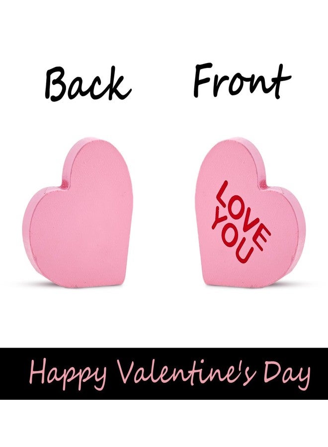 Treory Valentines Day Decor Candy Heart Table Decorations Sign, 6 Pcs Valentines Day Wooden Tiered Tray Decor, Classic Valentines Day Decorations for the Home Table Decor Valentines Day Gifts - Image 3