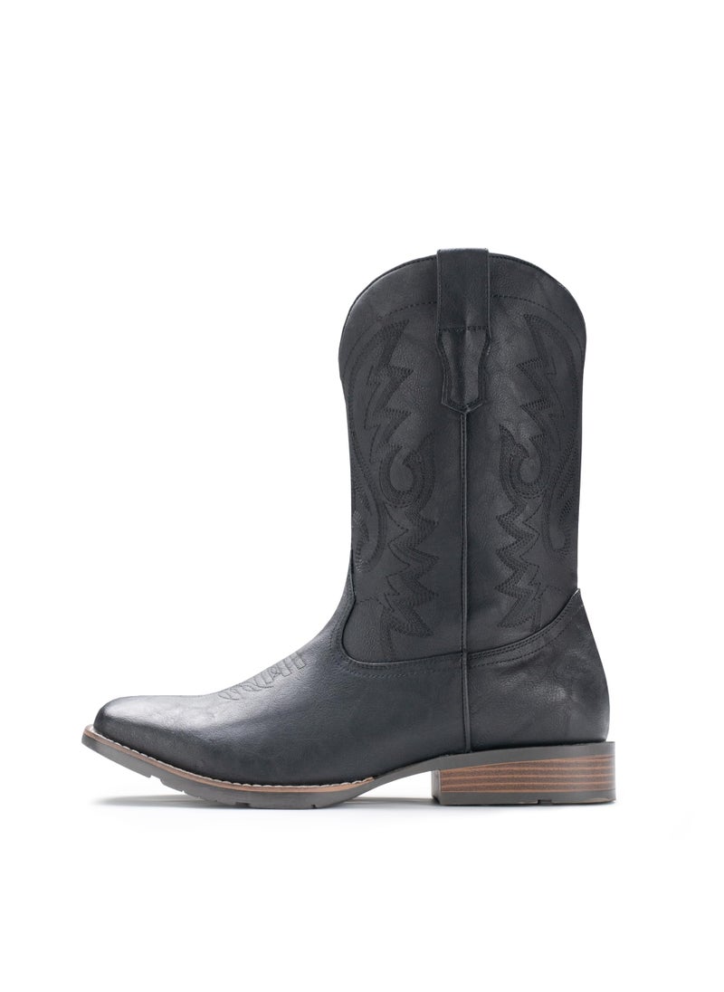 IUV Cowboy Boots For Men Western Boot Durable Fashionable Retro Classic Embroidered Pull On Slip Resistant Boots - Image 3