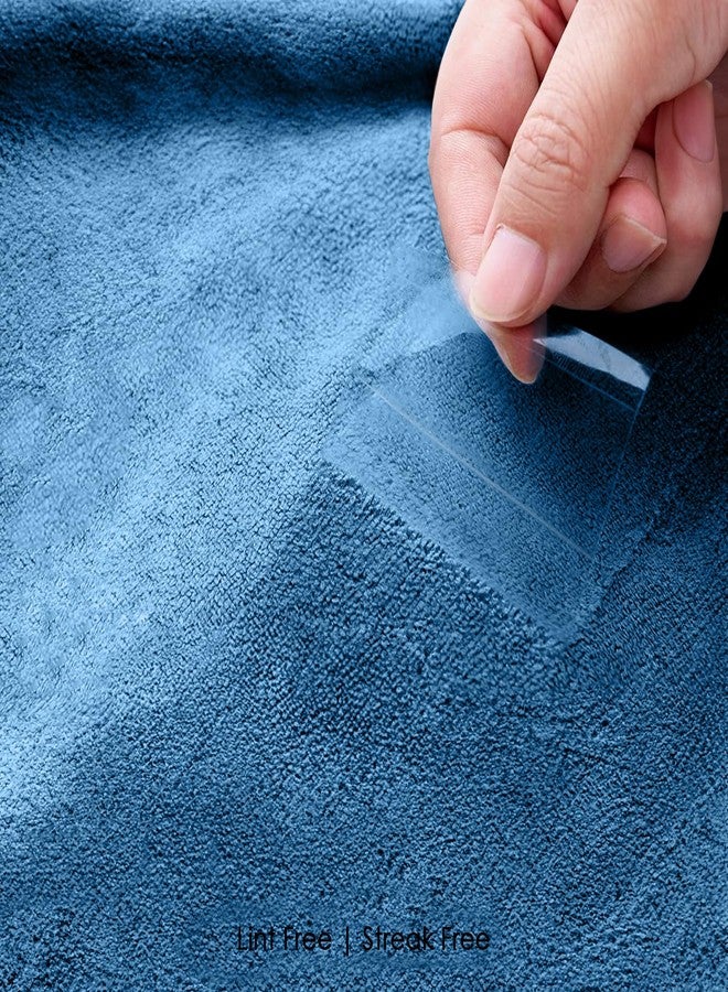 HOUSSE Microfibre Head Towels | 550 GSM High Absorbent Hair Wrap with Adjustable Buttons for Girls | Super Soft & Quick Dry Wrap Towel for Hairs | Pack of 1 | 25x65 cm (Ink Blue) - Image 5