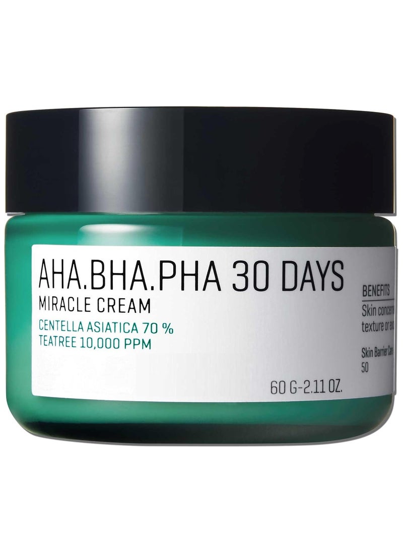 DubaiGallery AHA BHA PHA 30 Days Miracle Cream | Made From Tea Tree Leaf Water For Sensitive Skin | Mild Moisturizer For Skin Calming & Soothing | 2.02Oz, 60Ml  - Image 1