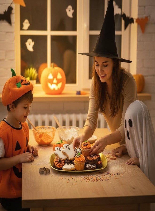 FREECOZYER 3pcs Halloween Candy Dish Cookie Serving Tray for Party Snacks Food Supplies Reusable Halloween Platter Pumpkin Candy Bowl Table Plates Decorations Trick or Treat Decor (Mixed BOO&Pumpkin 2 Pack) - Image 5