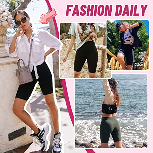 CAMPSNAIL 4 Pack Biker Shorts Women with Pockets – 5"/8" High Waist Tummy Control Workout Gym Yoga Running Compression Shorts - Image 5