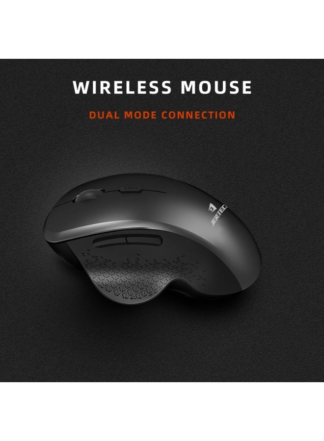 JERTECH Wireless Rechargeable Mouse – Dual Bluetooth + 2.4G – Silent & Lightweight for Gaming and Work - Image 3
