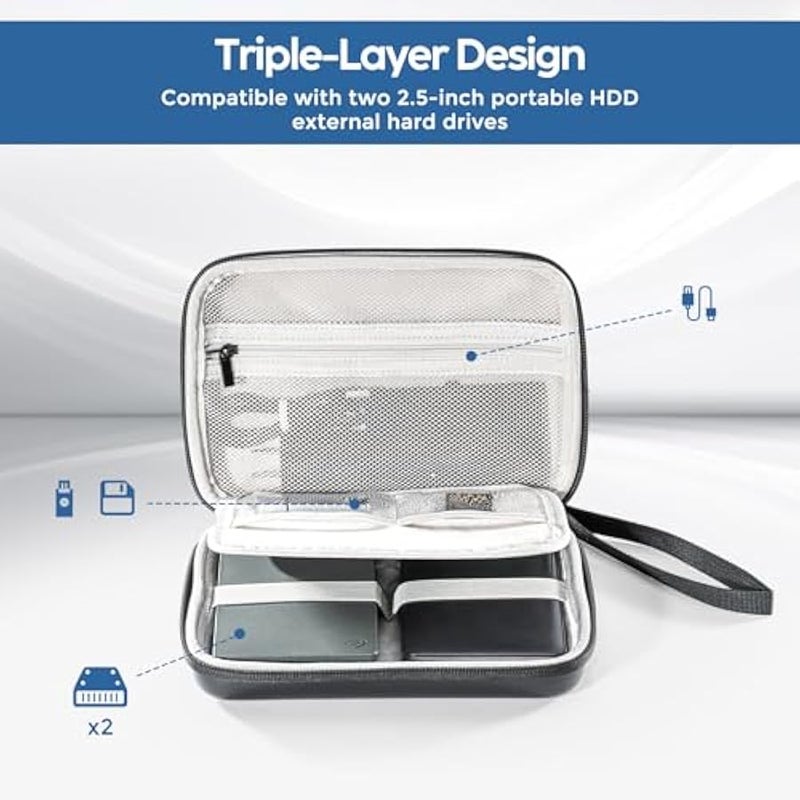 بروكيس حافظة قرص صلب لجهاز كانفيو بيسيكس ويسترن ديجيتال ويسترن ديجيتال ويسترن ويسترن ويسترن ديجيتال ويسترن ماي باسبورت سيجيت النسخ الاحتياطي المحمول النسخ الاحتياطي بلس سليم 1TB 2TB 3TB 4TB USB 2.5 - Image 2