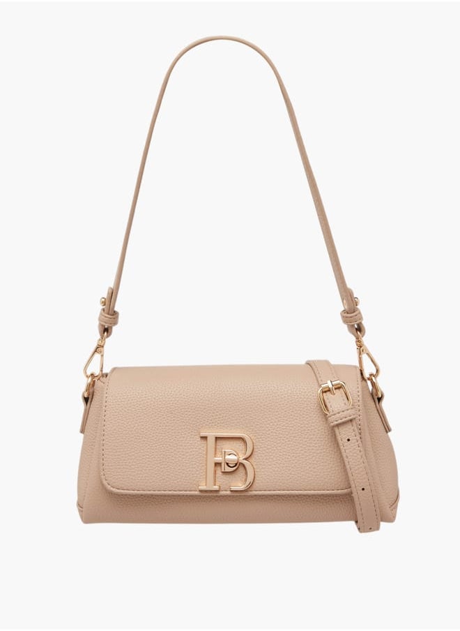 Flora Bella By Shoexpress Women's Logo Accent Crossbody Bag with Twist Lock Closure and Detachable Strap  - Image 1