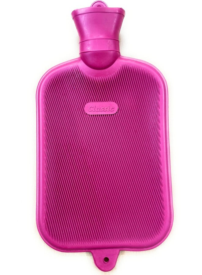 Rubber Hot water Bottle Bag Ribbed on both side 2 ltr capacity for muscular pain relief, joint aches, neck stiffness, sour muscles, menstrual cramps, supports injury