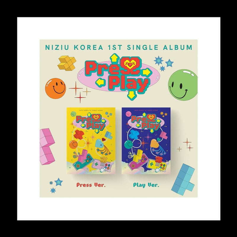 KPOP NiziU Press Play 1st Single Album Press Version CD88p PhotoBook2p PhotoCard1ea PhotoCard Frame1p PostCard1ea StickerTracking Sealed - Image 1