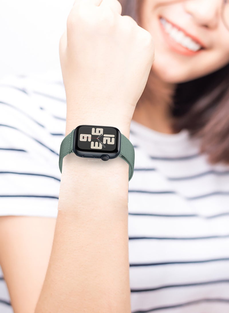 CATANES Magnetic Clasp Band for Apple Watch 49mm 45mm 44mm 42mm (Series 1-3), Nylon Elastic Stretchy Strap Compatible with iWatch Series Ultra 10-1 - Grey - Image 4