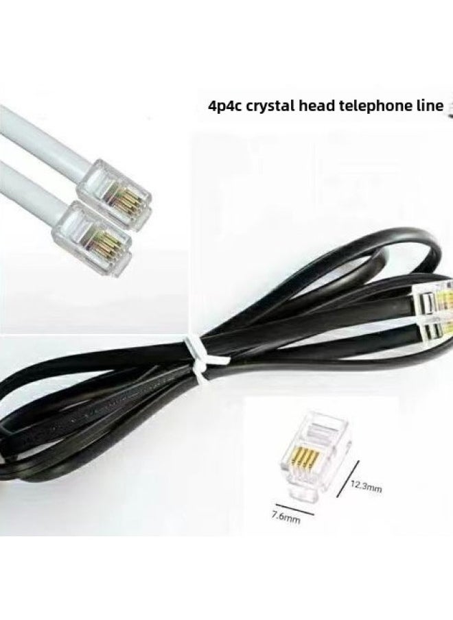Generic 4P4C Crystal Head 4-core Copper Telephone Line 4-core Data Network Line Industrial Control Equipment RJ10 Handset Voice Landline-Color:Black-Line Length:5M  - Image 4